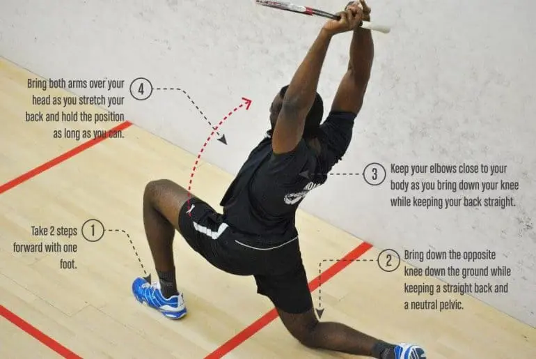 Squash Training Warmup Stretching