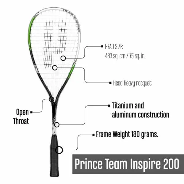 Squash Racquet under $100_PrinceTeamInspire200